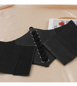 Nouvelle ceinture large noire punk en cuir PU pour femme, ceinture amincissante élastique taille haute, ceinture de robe féminine, cadeaux - Product Image 6