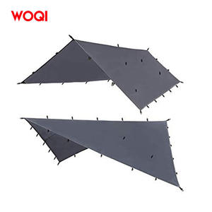 Lona Impermeable Woqi de 300x300 cm, Toldo Cuadrado para Acampar al Aire Libre, Color Gris Oscuro, Poliéster Ligero - Product Image 2