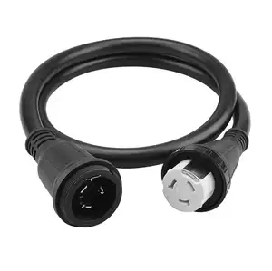 Marine Shore Power Cord 50 Amp 125/250 Volt 25 FT 4 Wires 4 Prong with Threaded Ring 50 Feet ETL Certified