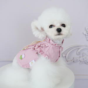 ग्रीष्मकालीन वसंत शरद ऋतु फैशन ब्लू जेइयन पिल्ला कपड़े छोटे डेनिम कुत्ते पालतू जैकेट कोट - Product Image 3