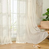 Cortinas Translúcidas Semitransparentes de Lino y Algodón, Estilo Moderno para Sala de Estar, Listas para Usar