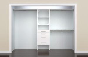 ClosetMaid 1937140 SuiteSymphony Modern 25-Inch Closet Organizer with <strong>Shelves</strong> and 4-Drawers, Pure White - Product Image 4