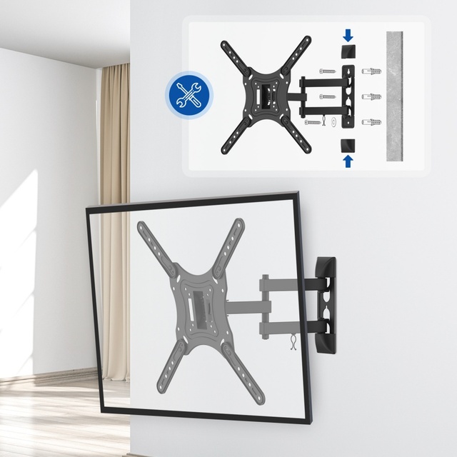 Source Factory Iron Multifunction TV Wall-Mounted LCD Monitor Telescopic Stand HB081 Universal Rotating Bracket