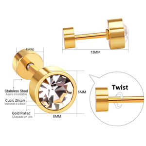<span class=keywords><strong>Orecchini</strong></span> <span class=keywords><strong>a</strong></span> Perno Personalizzabili Jxx Placcati in Oro 18K <span class=keywords><strong>a</strong></span> <span class=keywords><strong>Forma</strong></span> <span class=keywords><strong>di</strong></span> <span class=keywords><strong>Rosa</strong></span> con Chiusura <span class=keywords><strong>a</strong></span> Vite in Acciaio Inossidabile Trendy per Bambini - Product Image 4