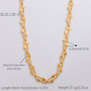 Collar de Cadena de Acero Inoxidable para Mujer, Chapado en Oro de 18K, Impermeable, Estilo Hip-hop, Lujo Ligero, Diseño de Clip de Papel, Joyería para Clavícula - Product Image 6