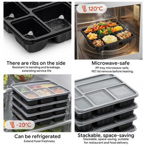 Excelente Diseño, Contenedor de Alimentos Desechable de Plástico PP con 6 Compartimentos, para Llevar - Product Image 3