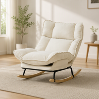 Fauteuil à bascule moderne et populaire, en tissu rembourré, extra-large, avec dossier haut réglable, multifonction, en promotion