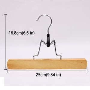 Perchas de Madera Lacada para Extensiones de Cabello con Pinza para Pantalones Colgadores Antideslizantes para Pelucas Estante de Exhibición para Salón - Product Image 2