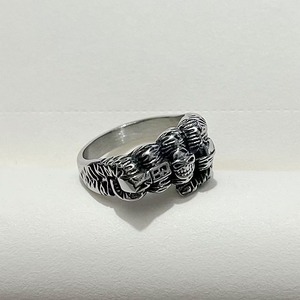 Yunnique – bague en acier inoxydable pour hommes, avec crâne et croix, style rétro Punk, bijoux cadeau, design de forme géométrique, taille américaine JZ067 - Product Image 4