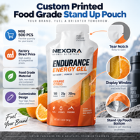 Sachets d'emballage en gros personnalisés professionnels mats avec bec verseur pour gel énergétique, pour le stockage de suppléments nutritionnels sportifs pour la course à pied et le marathon