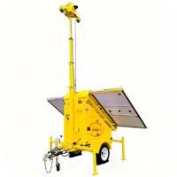 ENWEI Model 3400 Trailer CCTV Mobile Tenaga Surya Transmisi 4G/5G Pemantauan Real-Time Tiang 6m Tahan Air untuk Konstruksi