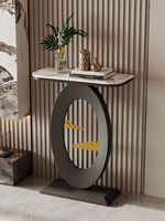 Console de style italien minimaliste moderne multifonctionnelle en dalle de pierre, étagère d'entrée, table de canapé, pour couloir et hall, haut de gamme pour salon