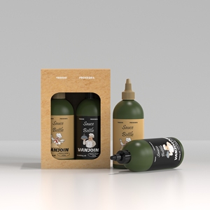 Muestra gratis 500ml 16oz 750ml PET Squeeze botella de salsa de tomate barbacoa de plástico transparente botella de salsa de tomate embalaje verde mate - Product Image 6