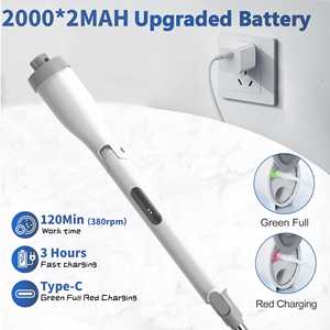 เครื่องขัดทำความสะอาดไฟฟ้ารุ่นที่ 2 กันน้ำระดับ IPX7 แบตเตอรี่ใช้งานได้นาน แรงบิดสูง พร้อมหน้าจอแสดงสถานะแบตเตอรี่ หัวปรับได้ 4 มุม - Product Image 2