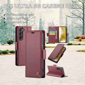 เคสโทรศัพท์หนังสำหรับ <span class=keywords><strong>Samsung</strong></span> <span class=keywords><strong>Galaxy</strong></span> S22 Ultra 5G ดีไซน์ใหม่ caseme <span class=keywords><strong>023</strong></span>หัวเข็มขัดผีเสื้อผิวลิ้นจี่ RFID กันขโมย OPP - Product Image 2