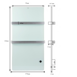 Calentador de Toallas Eléctrico de Pared con Barras para Toallas, <span class=keywords><strong>Panel</strong></span> <span class=keywords><strong>Calefactor</strong></span> de Vidrio para Baño, Impermeable IP34, para Casa, Hotel, Apartamento - Product Image 6