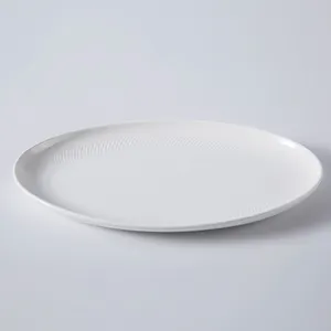 雅宇西方批发定制10 ''12'' 14 ''早餐陶瓷旅行灶具咖啡杯，白色粘土餐厅椭圆形盘子