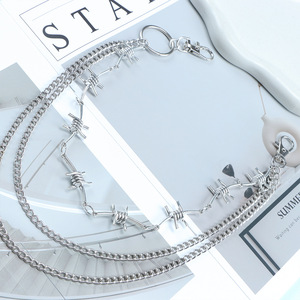 Chaîne de taille gothique à pointes métalliques, multi-couches, en alliage de zinc, accessoire de mode décontracté hip-hop pour hommes et femmes - Product Image 2