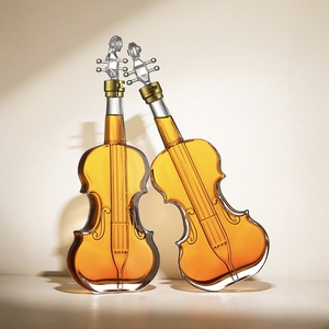 1000ml Transparent Creative Glass Bottle Violin Shaped Storage Bottle for Vodka Rum <strong>Spirits</strong> - Product Image 4