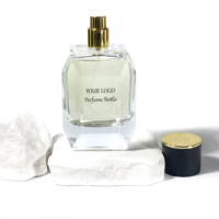 Flacon en verre cosmétique de luxe au design unique, flacon vaporisateur d'huile essentielle, 100 ml, transparent, vide, flacon de parfum en verre