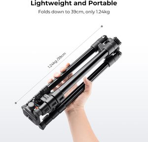 Trípode de cámara <span class=keywords><strong>K</strong></span> & <span class=keywords><strong>F</strong></span> Concept de 64 pulgadas/163cm, trípodes DSLR ligeros para viajes al aire libre O234A1 + - Product Image 4