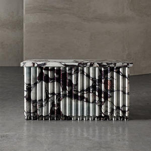 Tavolo Console di Lusso in Pietra Naturale Calacatta Viola Lucidata per Arredamento Moderno di Alta Qualità per <span class=keywords><strong>Ingresso</strong></span> e Corridoio - Product Image 1