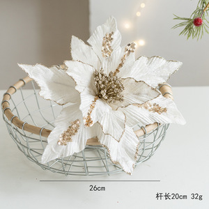 A00841-Red Nhân Tạo Sequin Nhung Hoa Giáng Sinh Mô Phỏng Trang Trí Nội Thất Hoa - Product Image 5