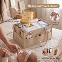 Chariot de rangement à 3 niveaux en métal pour couches de bébé, avec séparateurs amovibles et roulettes pivotantes à 360° verrouillables – Rangement pour chambre de nouveau-né