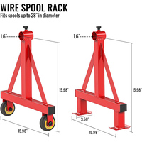Support de bobine de fil JH-Mech personnalisé, robuste, avec cadre en acier renforcé triangulaire, bouton de verrouillage réglable et roulettes résistantes à l'usure