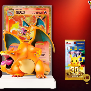 Prévente : Coffret Cadeau Figurine Charizard 30ème Anniversaire – Collection Deluxe Scellée Originale avec 15 Boosters et Carte <span class=keywords><strong>Jumbo</strong></span> - Product Image 4