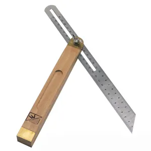 Ruler 0-27cm Sliding Angle Ruler T Bevel Hardwood Handle Rotatable Engineer Ruler Plastic Handle Wooden Marking Gauge Protractor