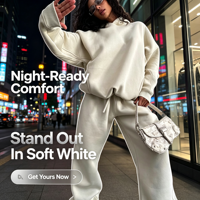 Ensemble décontracté sportif pour femme : sweat à capuche uni et pantalon de survêtement ample longueur genou en molleton écologique