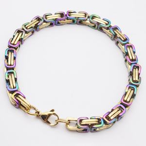 Collar de Joyería Zoryn Personalizable, Acero Inoxidable 316L, Estilo Vintage, Cadena Bizantina Mecánica de Oro de 18K, Pulsera y Collar - Product Image 4