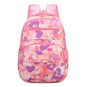 Nylon Printed <b>Backpack</b> 18 In <b>Large</b> <b>Capacity</b> For Girls School Education Love Pattern - Product Image 5