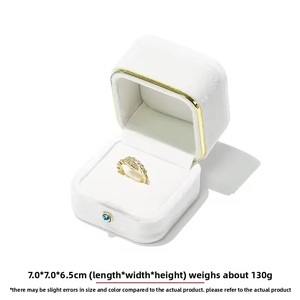 Custom logo Velvet <b>Led</b> Ring Box Wedding Jewelry Gift Packaging <b>Boxes</b> Jewellery Packaging with <b>Light</b> Make Jewelry Shine - Product Image 1