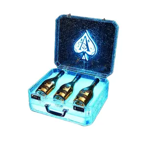 Hot Rechargeable Acrylic Ace of Spades LED bottle presenter glorifier VIP display LED light wine box for night club