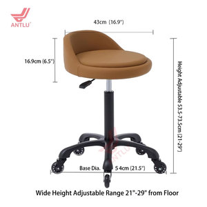 360 Rotating Modern Dining Stool Office <strong>Chair</strong> with Back Support Hydraulic Height Adjustable - Product Image 2