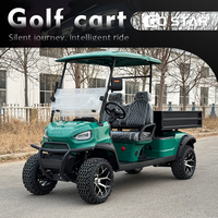 Carrito de Golf de 2 Pasajeros Equipado con Batería de Plomo-Ácido, Plataforma de Carga Grande, Vehículo de Doble Uso para Pasajeros y Carga, Ideal para Villas y Parques