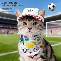 Ensemble de bandanas et chapeaux pour animaux de compagnie sur le thème du football, design mignon, confortables et ajustables, chapeaux bouclés pour chats et chiens, accessoires pour animaux de compagnie