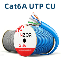 Cable de Red Ethernet UTP Cat 6A INZOR 580B, 23AWG, para Interiores, Par Trenzado, POE, CCTV, Gigabit, Cámara IP, CAT6