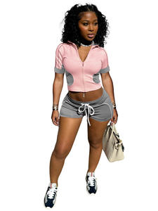 Conjuntos de 2 piezas personalizados de verano Ropa de mujer Ropa deportiva Ropa de entrenamiento Conjunto corto de mujer Traje deportivo de fitness Conjunto de yoga - Product Image 6