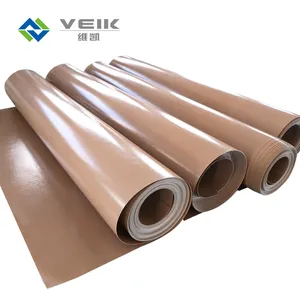 Warna coklat ketebalan 0.07mm tahan panas PTFE dilapisi kain dan kain kaca serat