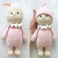 Souvenir enfants mignon personnalisé peluche peluche nouveau-né infantile bricolage tricot tressage Machine bébé doux jouer tricoté pull jouets en peluche