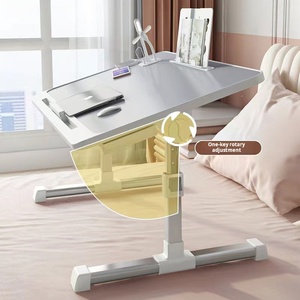 Đa chức năng có thể gập lại xách tay máy tính xách tay đứng góc có thể điều chỉnh Lap bàn nghiên cứu bàn da bề mặt cuốn sách đứng làm bằng nhựa - Product Image 2