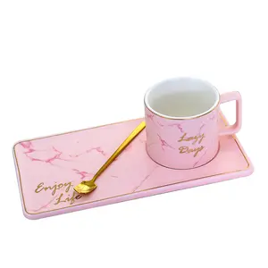 Seaygift 패션 간단한 럭셔리 drinkware 중국어 세라믹 에스프레소 커피 컵 커플 도자기 차 컵과 접시 세트
