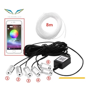 แถบไฟ LED RGB ควบคุมบรรยากาศภายในรถด้วยแอปไฟสร้างบรรยากาศ8สี DIY เพลง8M ไฟเบอร์ออปติก - Product Image 1