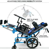 Silla de Ruedas de Rehabilitación Clase I para Niños con Rueda Trasera de 24 Pulgadas, Neumático Sólido Antideslizante, Reposabrazos Desmontable y Soporte de Piernas Ajustable