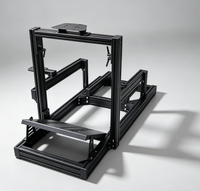 Cockpit de simulation de course en profilé aluminium 4080 personnalisé pour la vente en gros, cadre de simulateur de course réglable, pédalier et volant à entraînement direct OEM