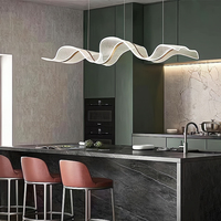Nouveau lustre créatif moderne nordique 2023 en acrylique, design ondulé, luxe léger, pour salle à manger et bar