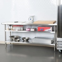 Table de préparation alimentaire d'angle personnalisée en acier inoxydable, plan de travail commercial en métal pour restaurant